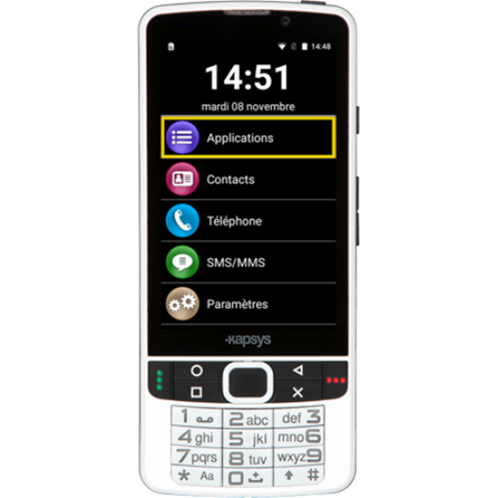 telefon dotykowy z klawiszami dla niewidomych